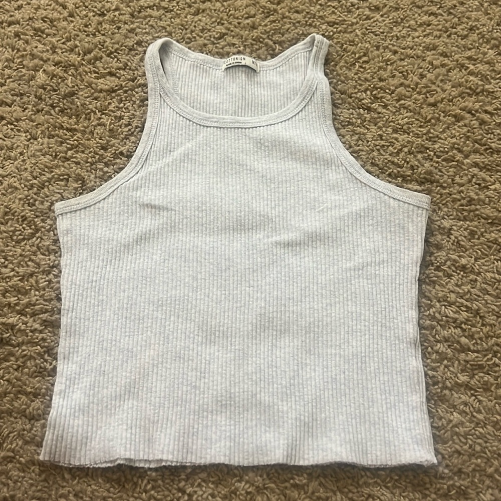 white/gray cotton on tank top